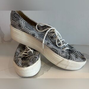 Vagabond Platform Sneakers Shoes Aztec Geometric Black White boho street 41 11